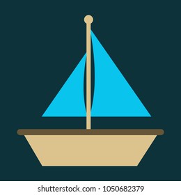 Ship icon flat. pictogram on background. Vector illustration symbol