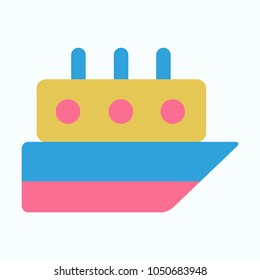 Ship icon flat. pictogram on background. Vector illustration symbol