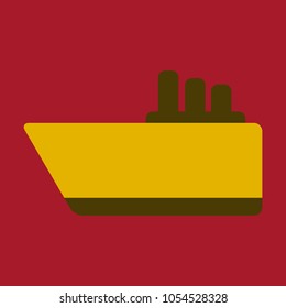 Ship icon flat. pictogram on background. Vector illustration symbol