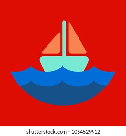 Ship icon flat. pictogram on background. Vector illustration symbol