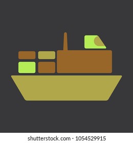 Ship icon flat. pictogram on background. Vector illustration symbol