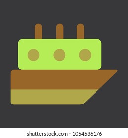Ship icon flat. pictogram on background. Vector illustration symbol