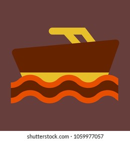Ship icon flat. pictogram on background. Vector illustration symbol