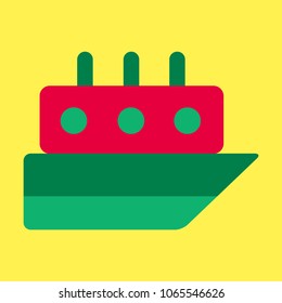 Ship icon flat. pictogram on background. Vector illustration symbol