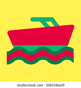 Ship icon flat. pictogram on background. Vector illustration symbol