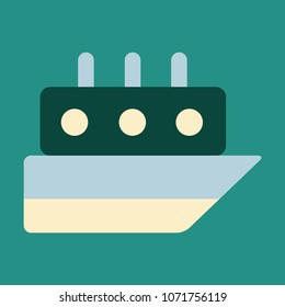 Ship icon flat. pictogram on background. Vector illustration symbol