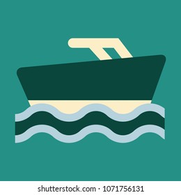 Ship icon flat. pictogram on background. Vector illustration symbol