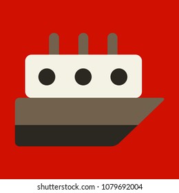 Ship icon flat. pictogram on background. Vector illustration symbol