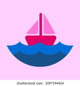 Ship icon flat. pictogram on background. Vector illustration symbol