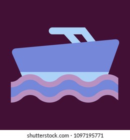 Ship icon flat. pictogram on background. Vector illustration symbol