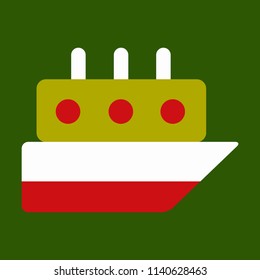 Ship icon flat. pictogram on background. Vector illustration symbol