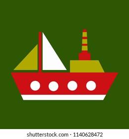 Ship icon flat. pictogram on background. Vector illustration symbol