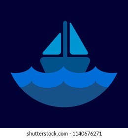 Ship icon flat. pictogram on background. Vector illustration symbol