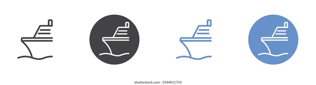 Icono de la nave Conjunto plano en color blanco y negro