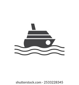 Ship icon Flat simple outline set