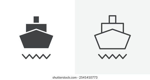 Ship icon flat and simple set design