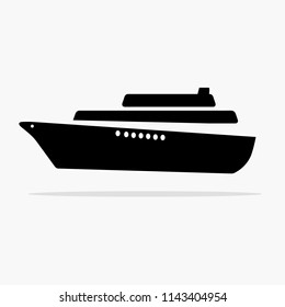 Ship icon flat. Simple vector illustration for graphic and web design, logo variation