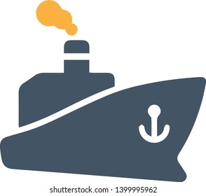 Ship icon flat style isolated on white background