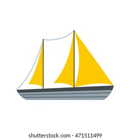 Ship icon in flat style isolated on white background. Sea transport symbol