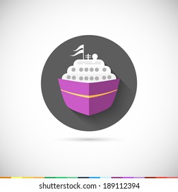 Ship icon. Flat style UI. Vector Illustration EPS10.