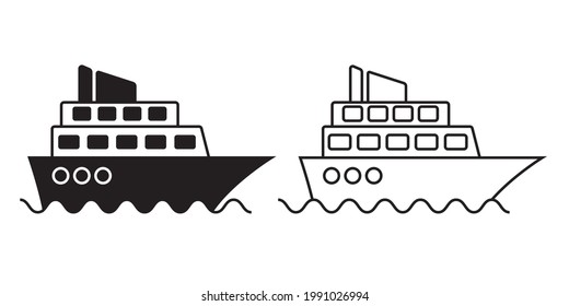 ship icon in flat style, vector illustration