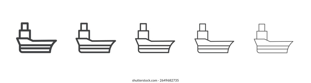 Icono de la nave plana delgada ilustración símbolo