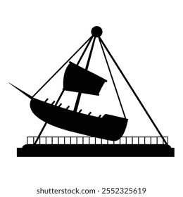 Ship Icon for Game with Simple Design on a Solid Background