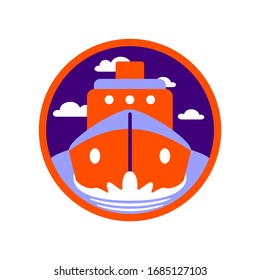 Ship icon. Graphic element illustration on white background.