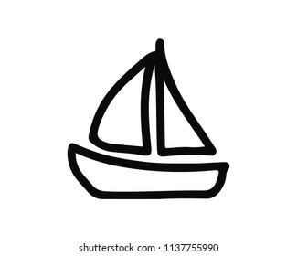 ship icon hand drawn design illustration,designed for web and app