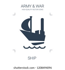 ship icon. high quality filled ship icon on white background. from war collection flat trendy vector ship symbol. use for web and mobile