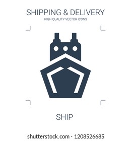 ship icon. high quality filled ship icon on white background. from shipping delivery collection flat trendy vector ship symbol. use for web and mobile