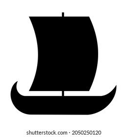 Ship icon illustration vector color black. Editable color. Black silhouette. Suitable for logos, icons, etc