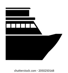 Ship icon illustration vector color black. Editable color. Black silhouette. Suitable for logos, icons, etc