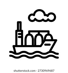 Modelo de design de vetor de ilustração de ícone de navio