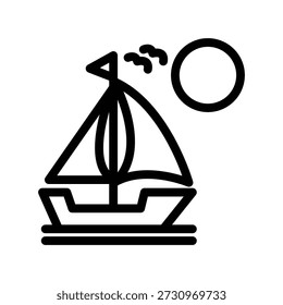 Modelo de design de vetor de ilustração de ícone de navio