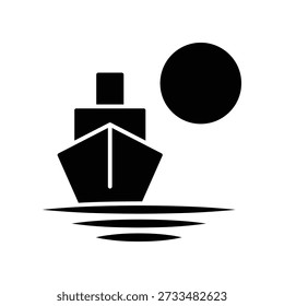 Plantilla de diseño de Vector de ilustración de icono de barco