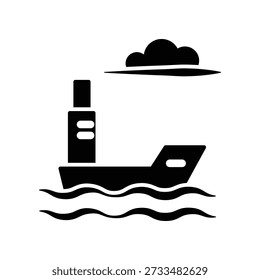 Plantilla de diseño de Vector de ilustración de icono de barco