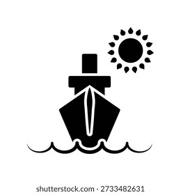 Plantilla de diseño de Vector de ilustración de icono de barco