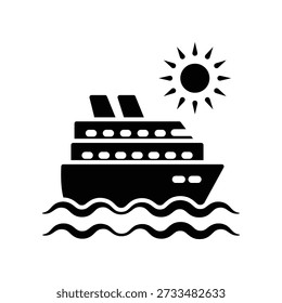 Plantilla de diseño de Vector de ilustración de icono de barco