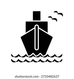 Plantilla de diseño de Vector de ilustración de icono de barco