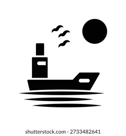Modelo de design de vetor de ilustração de ícone de navio
