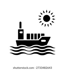 Plantilla de diseño de Vector de ilustración de icono de barco
