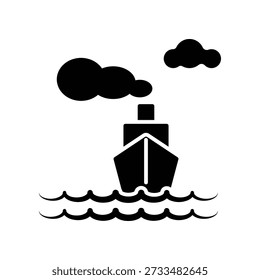 Plantilla de diseño de Vector de ilustración de icono de barco