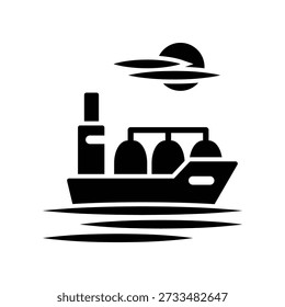 Plantilla de diseño de Vector de ilustración de icono de barco