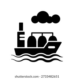 Plantilla de diseño de Vector de ilustración de icono de barco