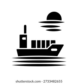 Plantilla de diseño de Vector de ilustración de icono de barco