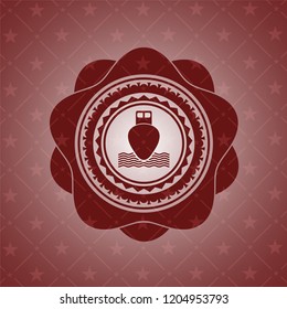 ship icon inside badge with red background