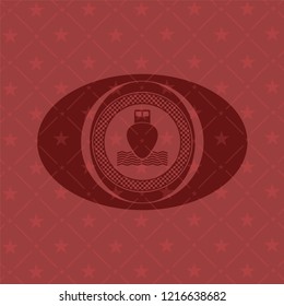 ship icon inside badge with red background