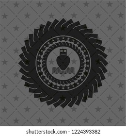 ship icon inside black badge