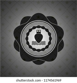 ship icon inside dark badge or emblem